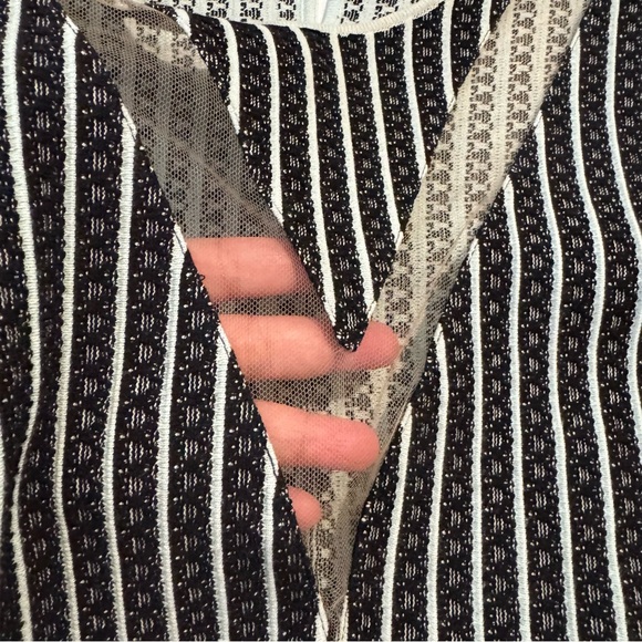 Vicedomini Italy Black and White Striped Dress Large - Picture 9 of 13